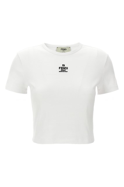 T-shirt cropped 'Fendi' - Bianco