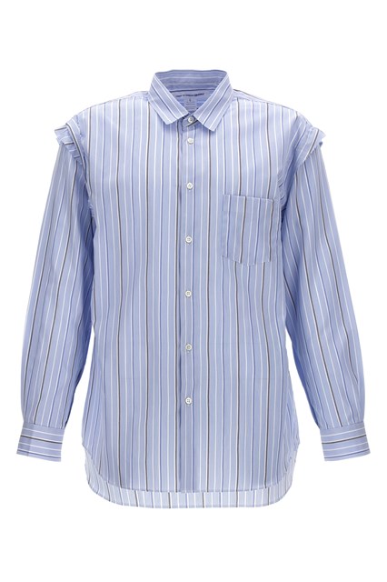 Camicia righe dettaglio unfinished - Azzurro