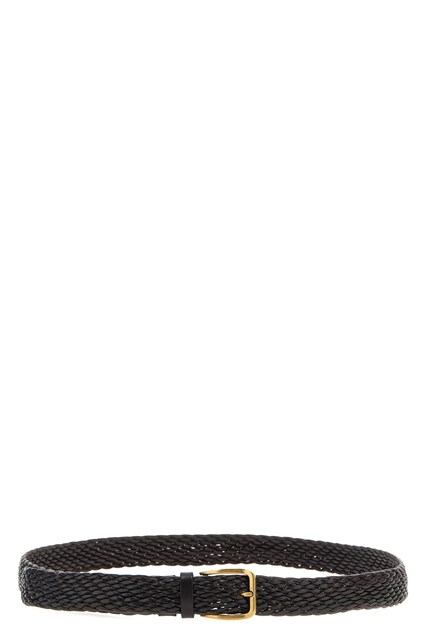 Cintura pelle intrecciata - Marrone (110 cm)