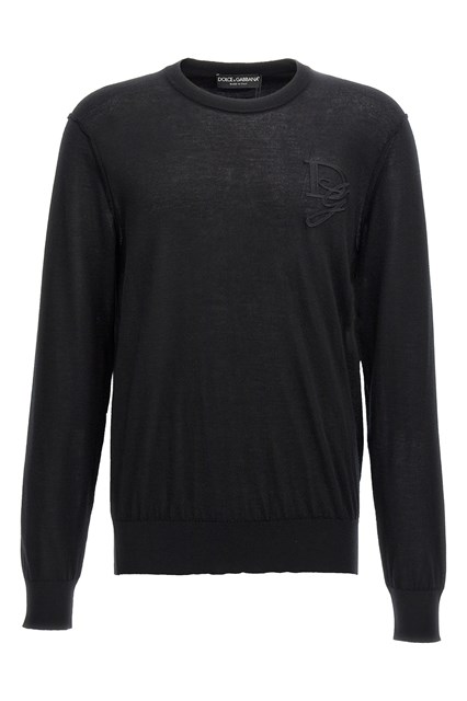 Maglioncino ricamo logo - Nero (50 IT)