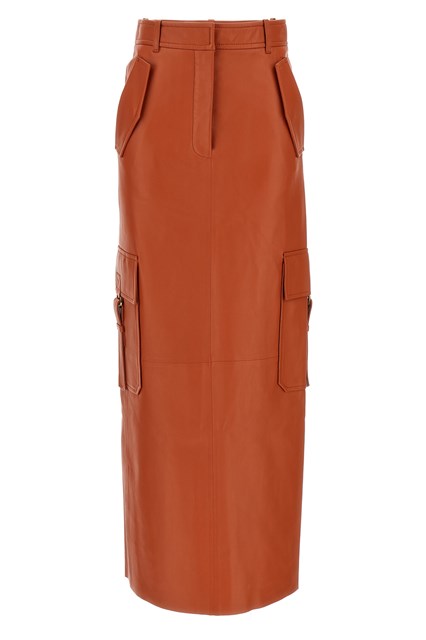 Gonna midi 'Illustration' - Arancione (0.0)