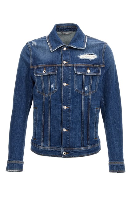 Giacca denim effetto used - Blu (48 IT)