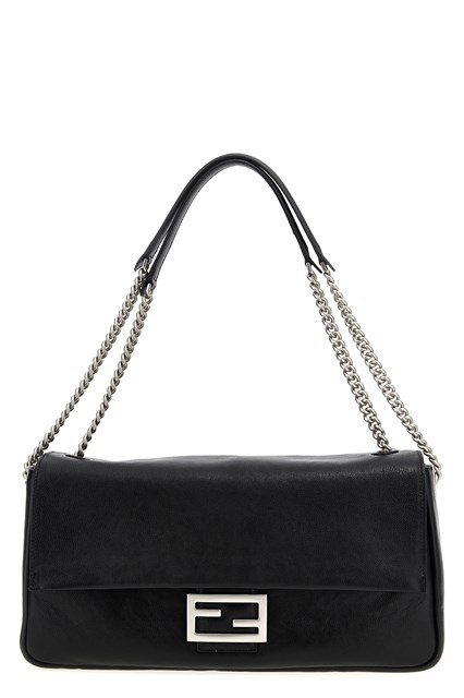 Borsa a spalla 'Baguette Chain Large' - Nero