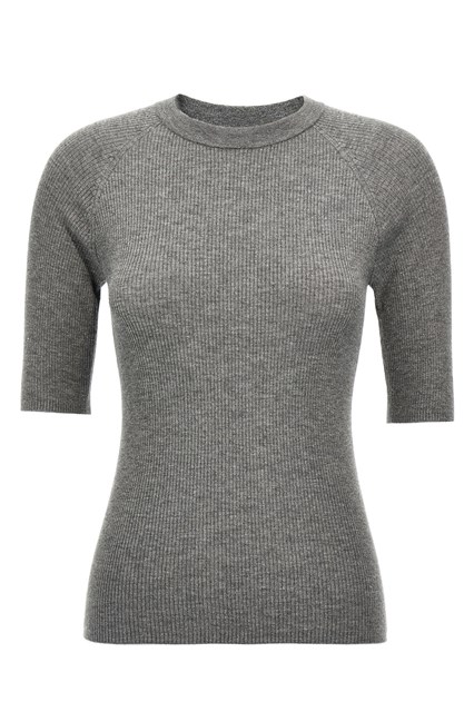 Maglia costine lurex - Grigio