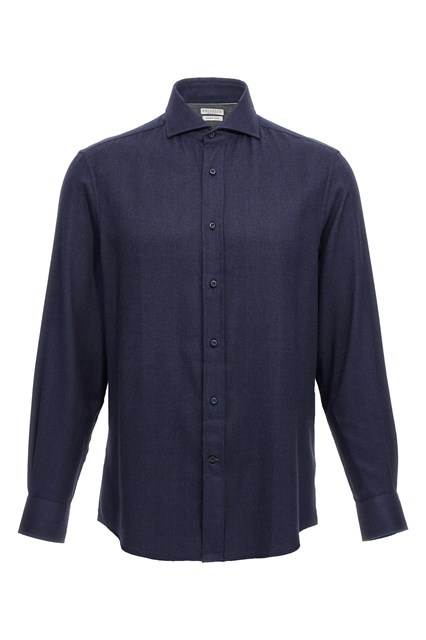 Camicia spina di pesce - Blu (L)