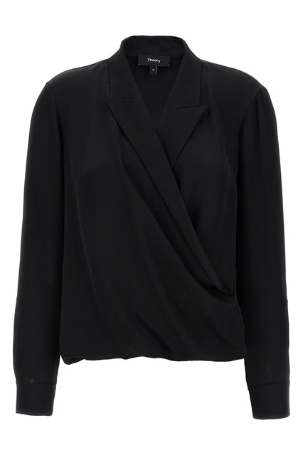 Blusa 'PK Label Wrap' - Nero
