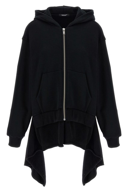 Felpa con cappuccio bimateriale - Nero (2)