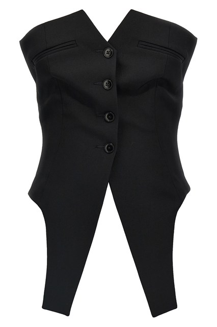 Gilet destrutturato - Nero (6)