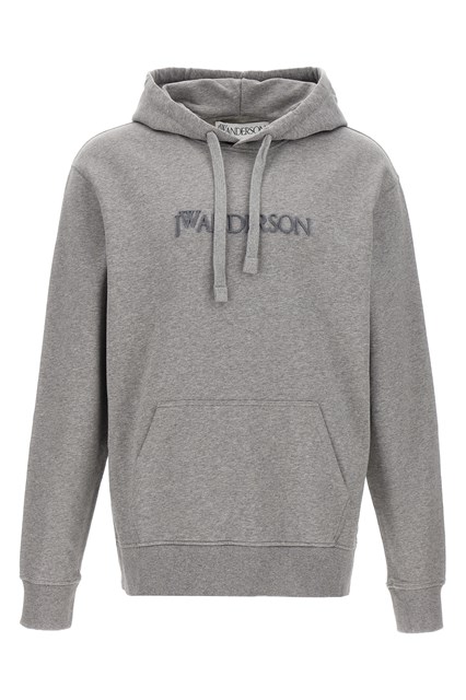 Felpa con cappuccio ricamo - Grigio (S)