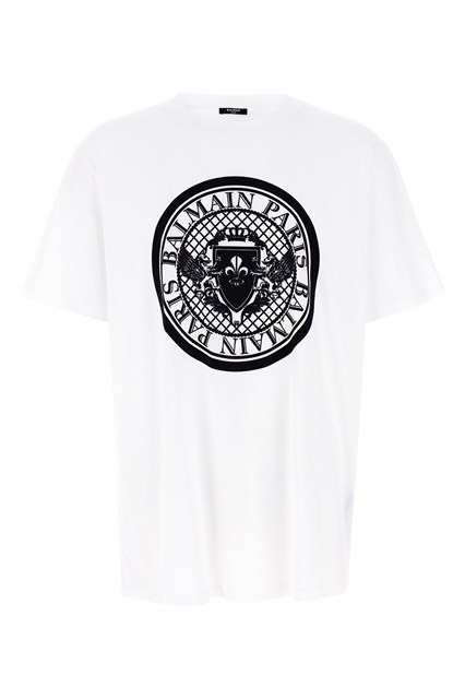T-shirt logo velluto - Bianco/Nero