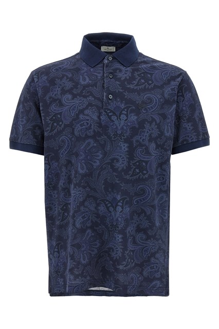 Polo Paisley fiori - Blu