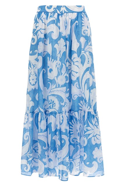 Gonna floreale - Azzurro (40 IT)