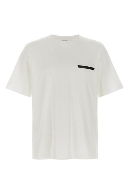 T-shirt 'Leather Tab' - Bianco