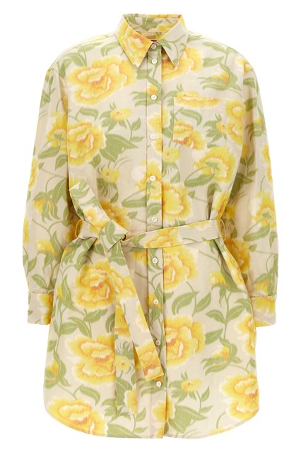 Abito ' Peonies Kimono sleeve' - Multicolor