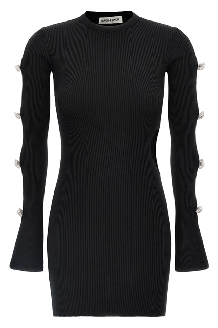 Abito 'Cut-Out Crystal Bow' - Nero