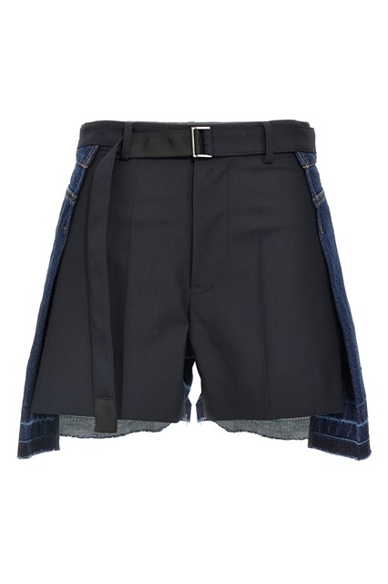Short inserti lana - Blu