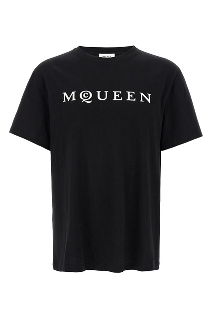 T-shirt 'McQueen' floccato - Bianco/Nero