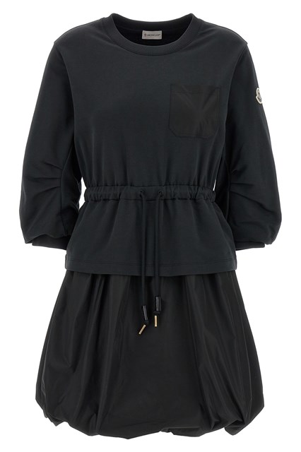 Abito bimateriale - Nero (XS)