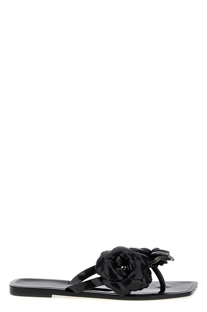Sandalo 'Silicone Flower Flat' - Nero (37)
