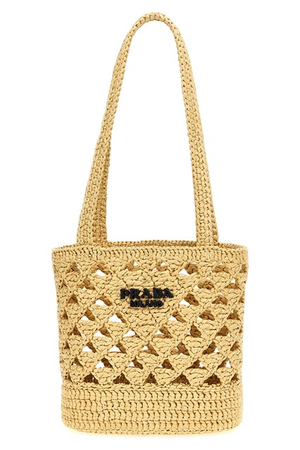 Borsa a mano crochet logo - Beige (U)