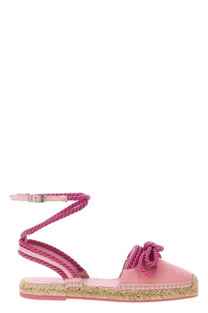 'Double Bow Pink Riviera' espadrilles