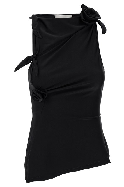 Top 'Asymmetric Flower' - Nero