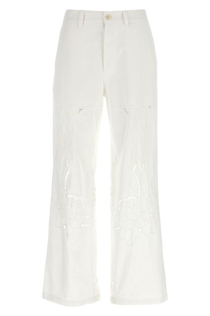 Pantalone ricami cut-out - Bianco (XS)
