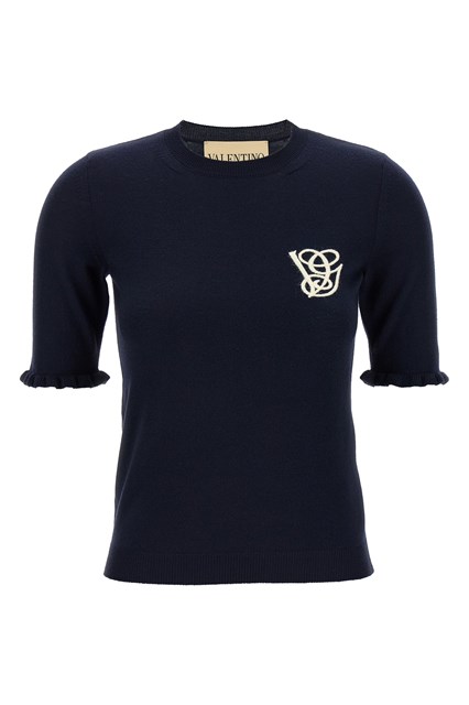 Top Valentino Garavani ricamo VG - Blu