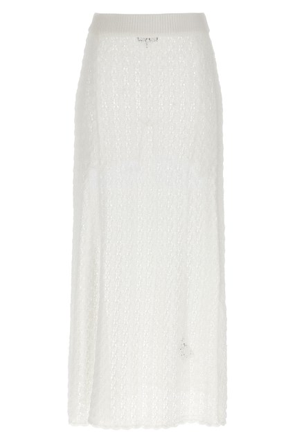 Gonna 'Shiny Pointelle Knit' - Bianco (XS)