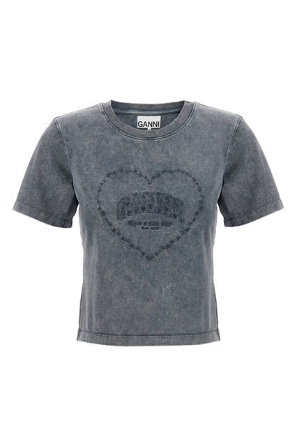 T-shirt 'Grey Washed Heart' - Grigio (XS)