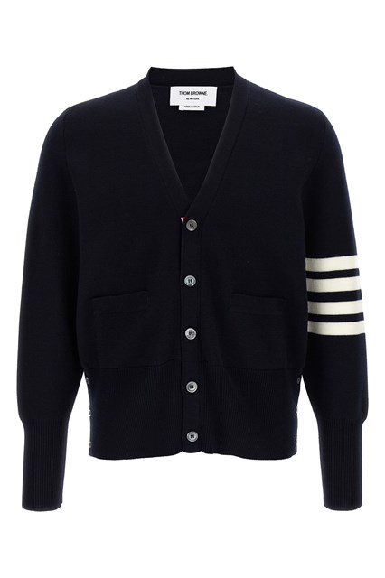 Cardigan lana '4-Bar' - Blu (2)