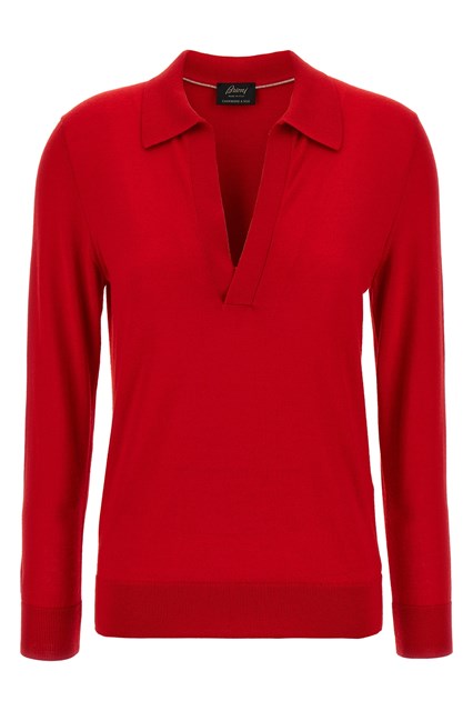 Polo cashmere e seta - Rosso (38 IT)