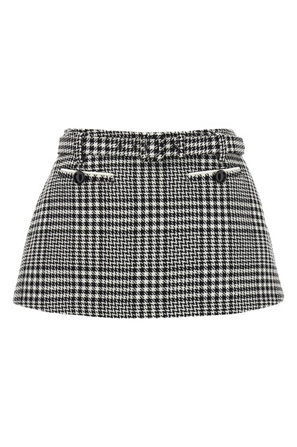 Skort lana bouclé - Bianco/Nero (6 UK)