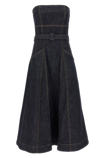Abito 'Indigo Denim Bandeau Midi Dress' - Blu (8 UK)