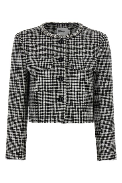 Blazer 'Houndstooth Crystal Trim' - Bianco/Nero (6 UK)