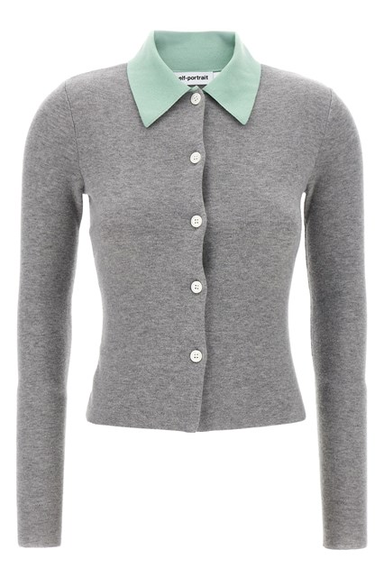 Cardigan 'Grey Merino Wool' - Grigio