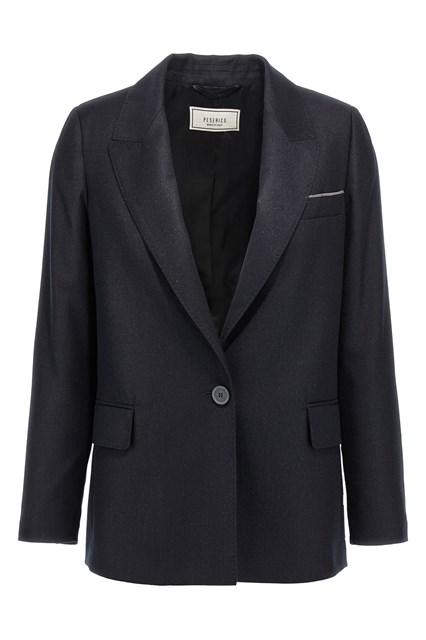 Blazer monopetto lurex - Blu (46 IT)