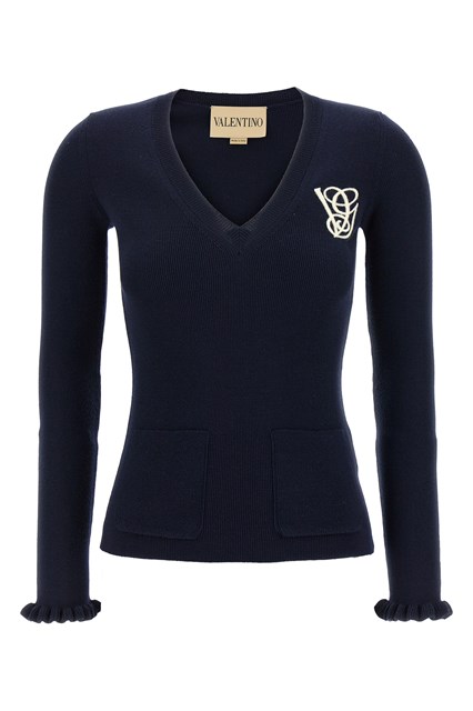 Maglia Valentino Garavani ricamo - Blu (S)