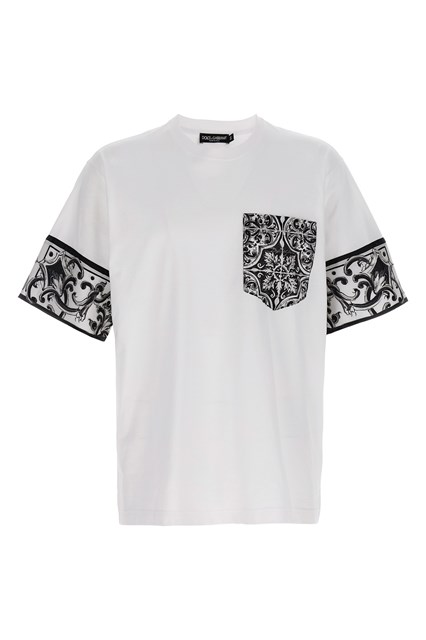 T-shirt stampa 'Maiolica' - Bianco/Nero (48 IT)