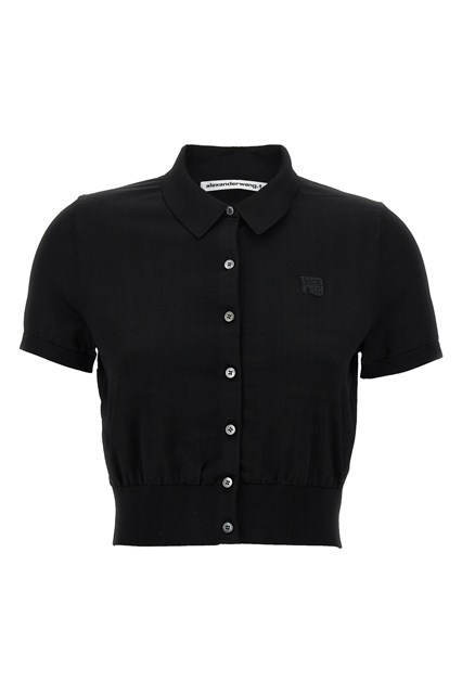 Logo patch polo shirt