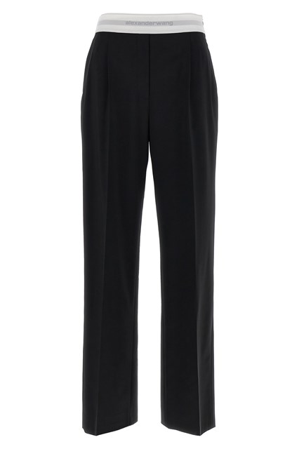 Pantalone elastico logo - Bianco/Nero (2)