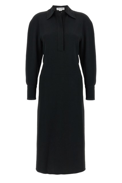 Abito 'Long Sleeve Polo Collar Midi' - Nero (6 UK)
