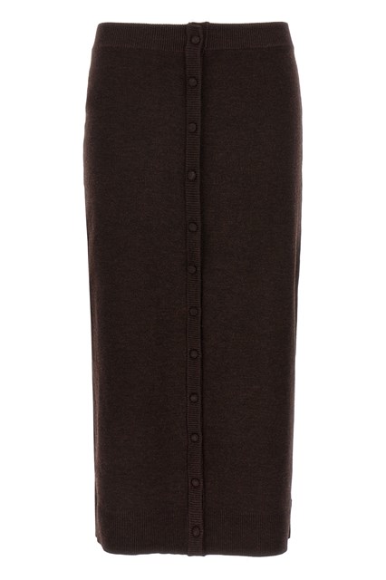 Gonna midi 'bottoni' - Marrone (S)