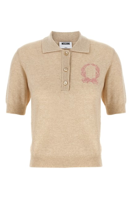 Maglia polo ricamo - Beige (40 IT)