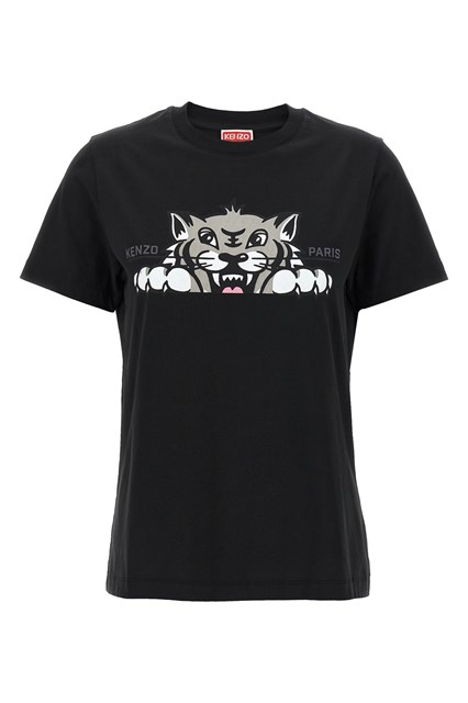T-shirt 'Happy Tiger' - Nero (XS)