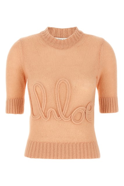 Maglione ricamo logo - Rosa
