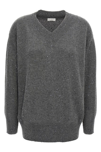 Maglione paillettes - Grigio