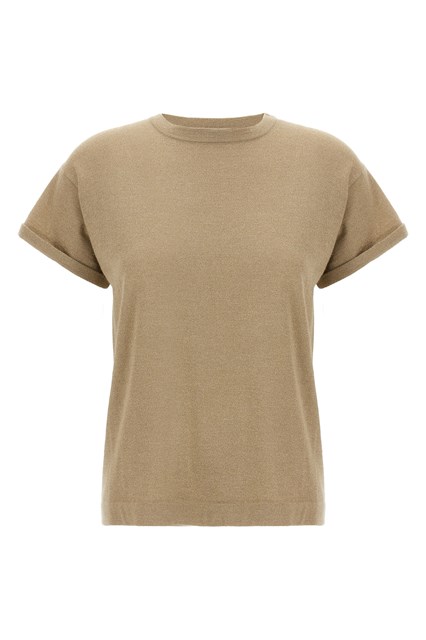 Lamé cashmere t-shirt