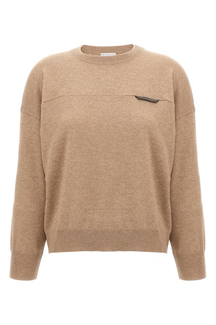 Maglione crop Monile - Beige (XS)