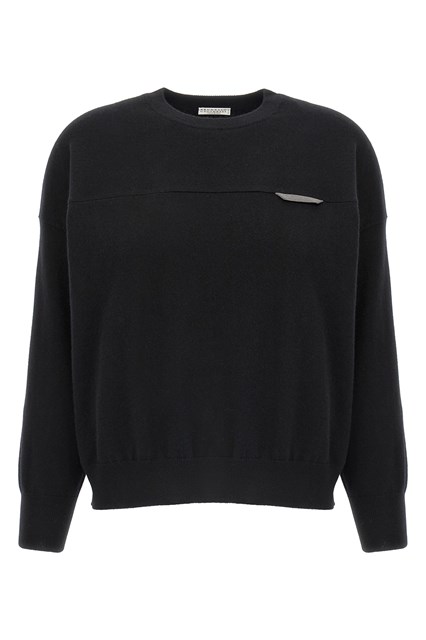 Maglione crop Monile - Nero